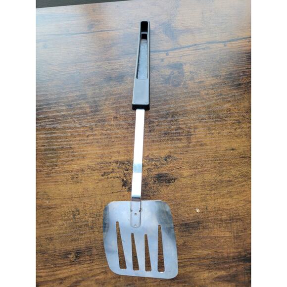 Vintage Foley Chrome Plated 12" Flipper/Spatula w/Black Handle - Made in USA - Picture 5 of 8